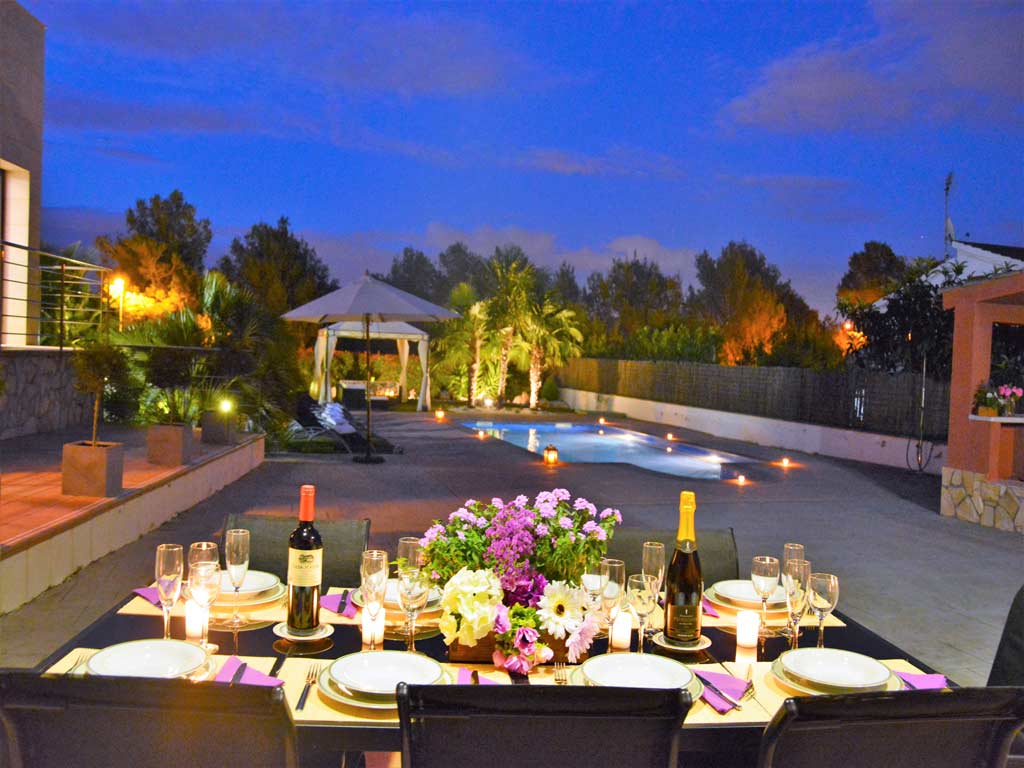 villa in Sitges at night.