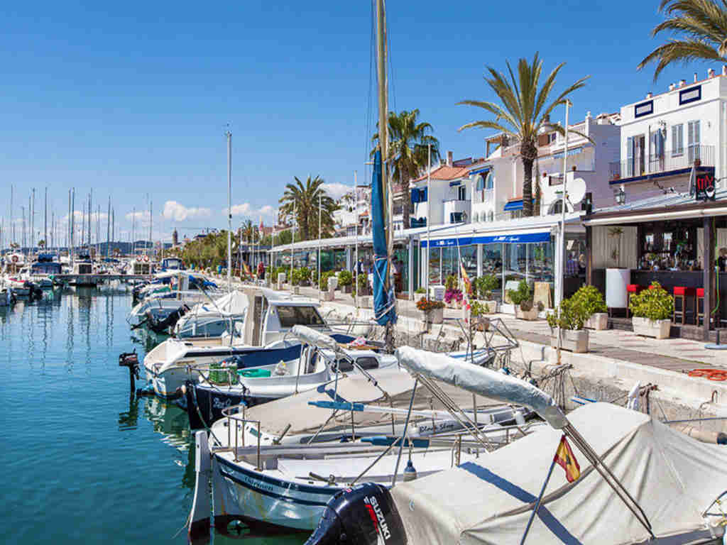 sitges port during a sunny day