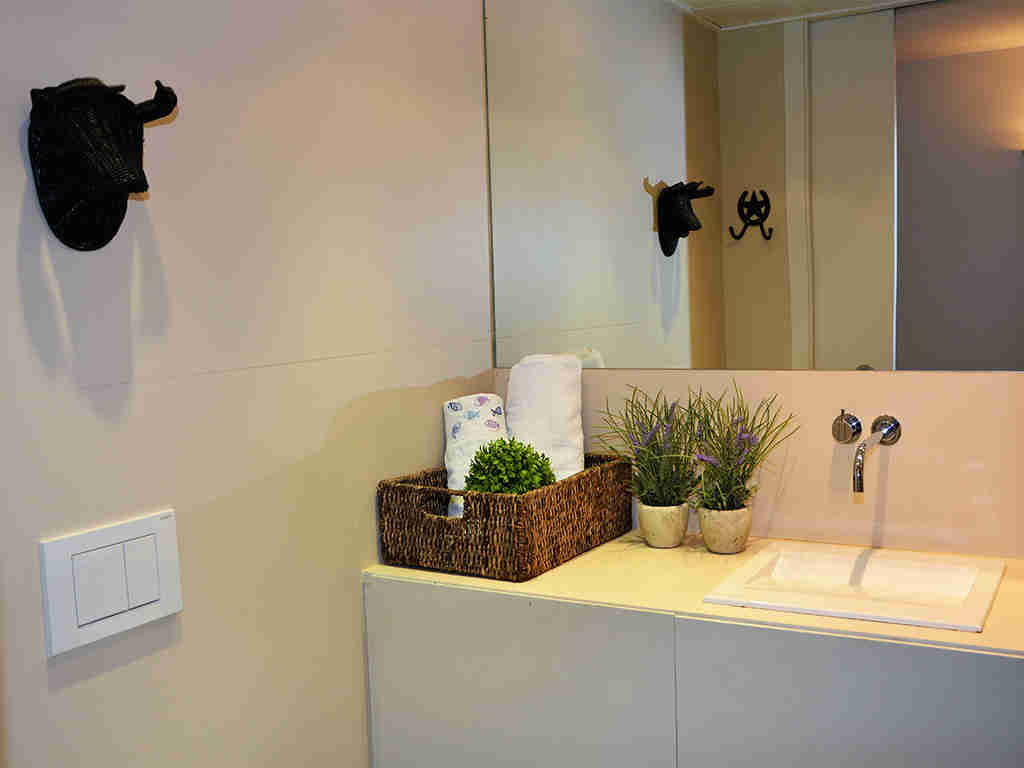 bathroom details of the sitges apartments with pool