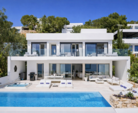 Luxury holiday villa rental in Ibiza with sea views