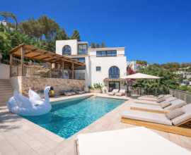 Luxury villa rental in Ibiza with countryside views