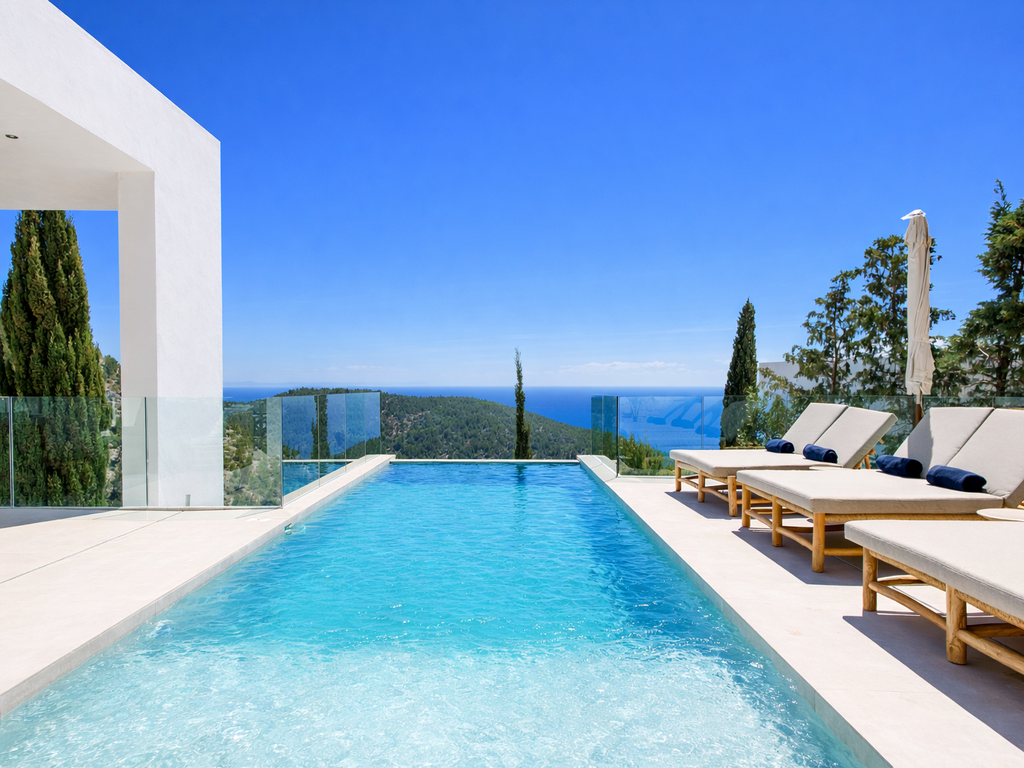 luxury villa with sea views